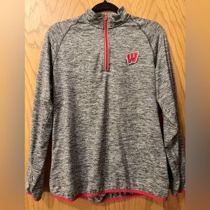 Gray Wisconsin Quarter-Zip